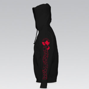 Black Hoodie with Red Logo